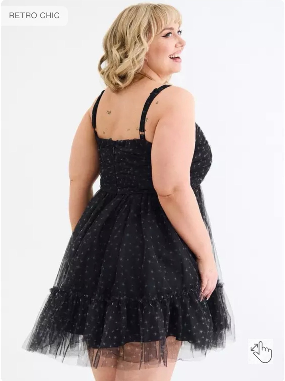 Torrid Retro Chic Ruched Tulle Mini Dress Size 22 - Picture 3 of 15